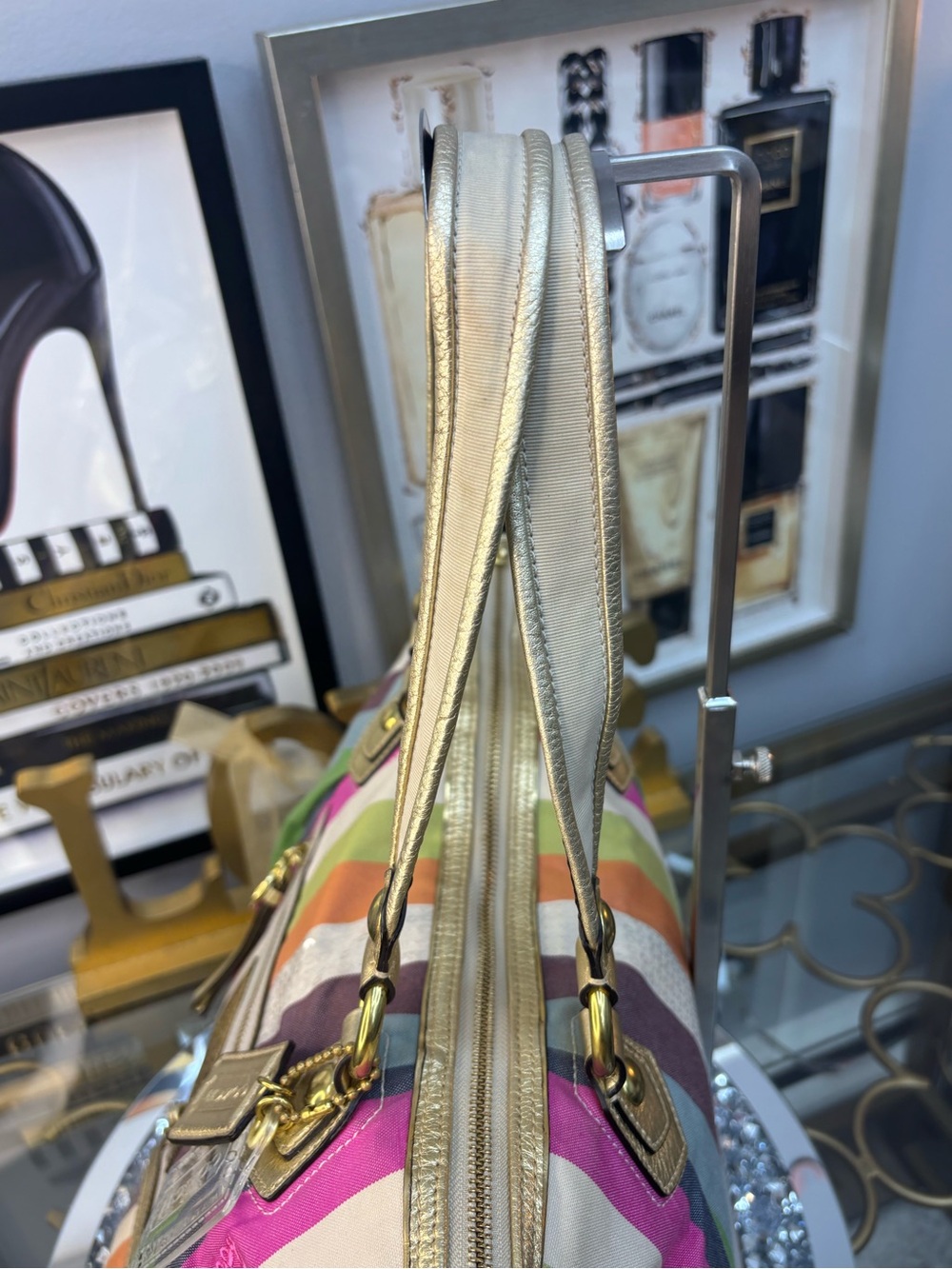 *SOLD*Coach 2010 y2k Poppy Legacy Stripe Glam Tote w/ matching wallet EUC - Picture 11 of 16